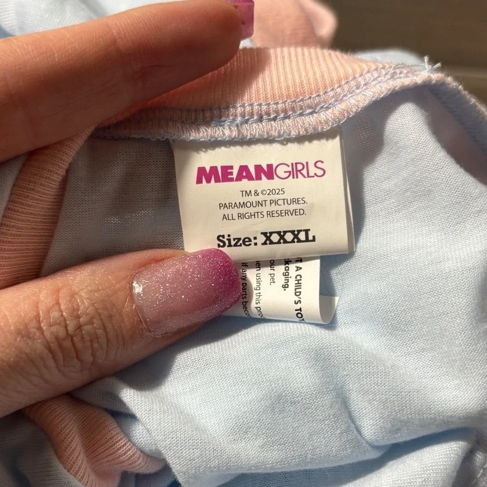 NWOT Mean Girls Dog Shirt Size XXXL Blue and‎ Pink 